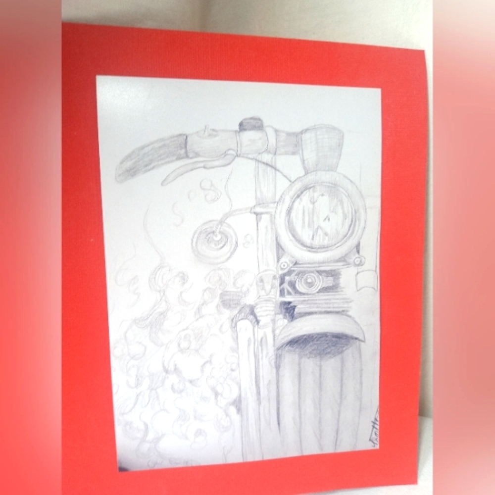 Mini print of my art "bike dream" 7" x 5"